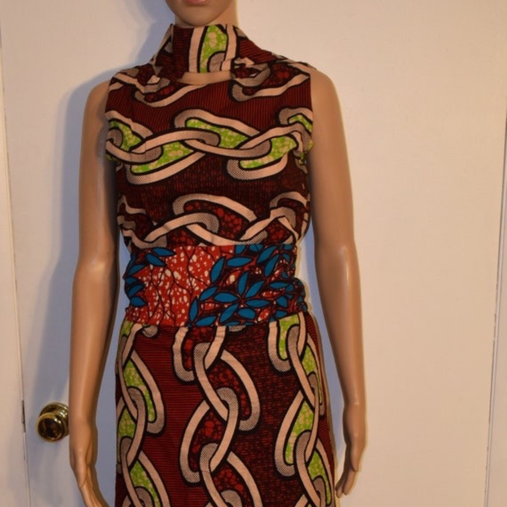 African Dress, Authentic African Fabric & Print (Wakanda Forever), New Handmade